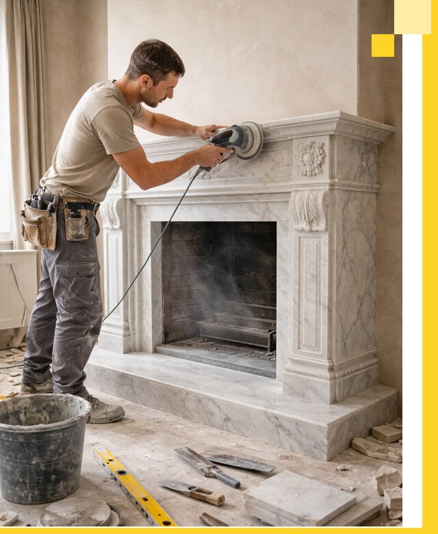 Изготовление и установка мраморных каминов в Магадане под ключ