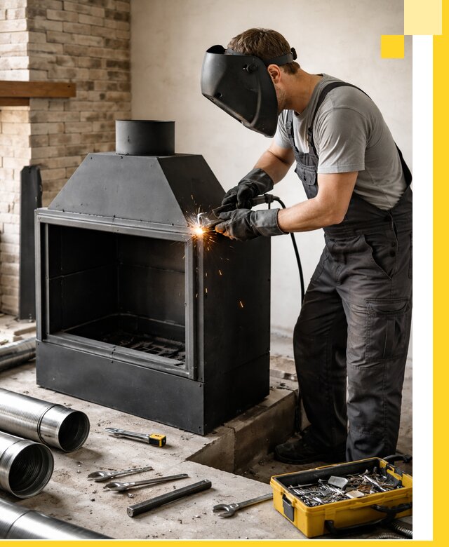 Продажа и установка металлических каминов в Магадане под ключ