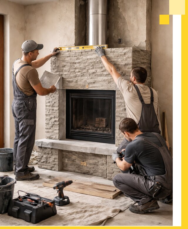 Профессиональный монтаж каминов под ключ в Магадане для дома