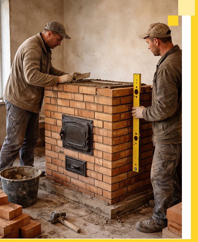 Отопительные печи под ключ в Магадане, установка и сборка