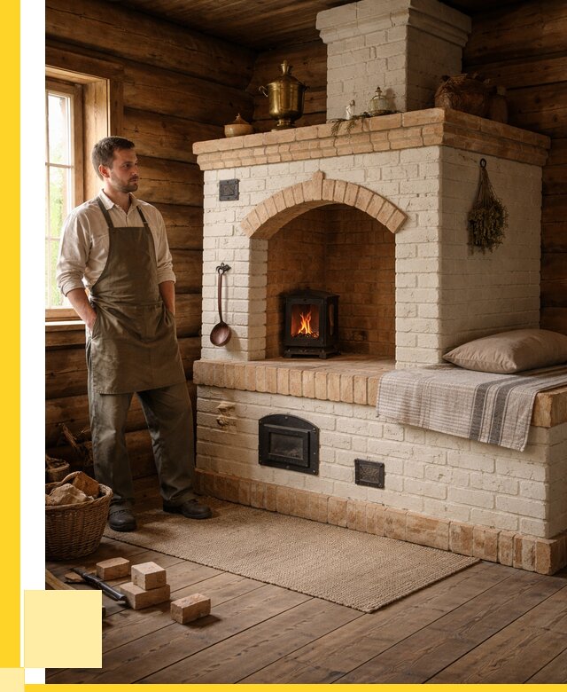 Русские печи с лежанкой под ключ в Магадане от 153345 р. ЭриданМгд