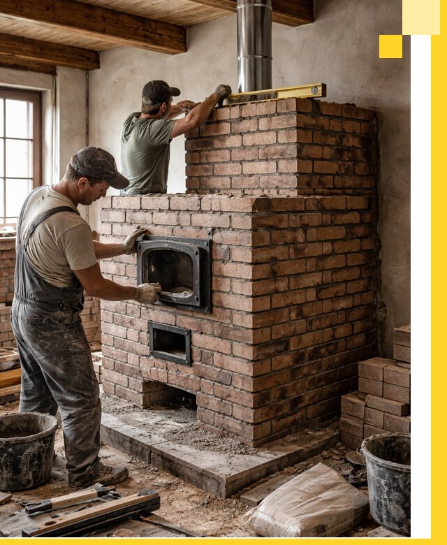 Печи для загородного дома под ключ в Магадане — монтаж и сервис