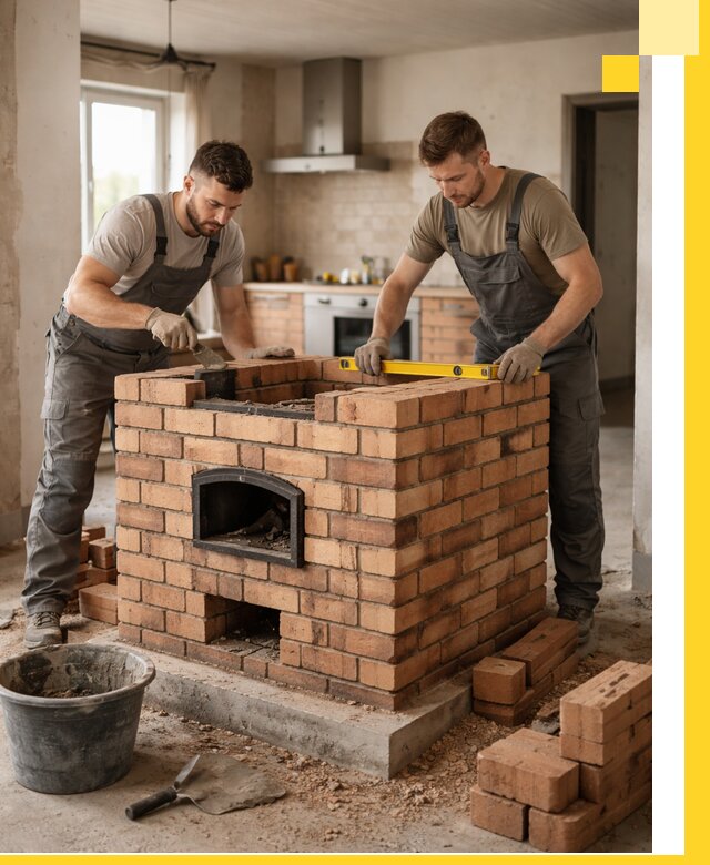 Установка и монтаж печей в частном доме в Магадане под ключ