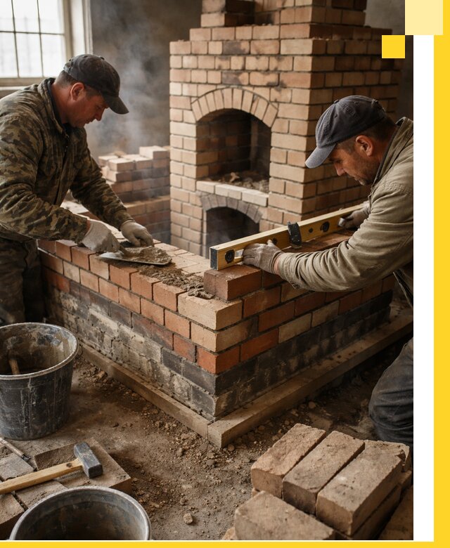 Изготовление и монтаж печей и каминов из кирпича в Магадане