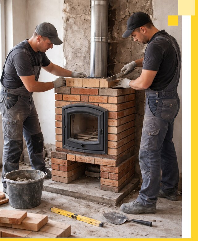 Монтаж печи камина под ключ в Магадане с гарантией и пусконаладкой