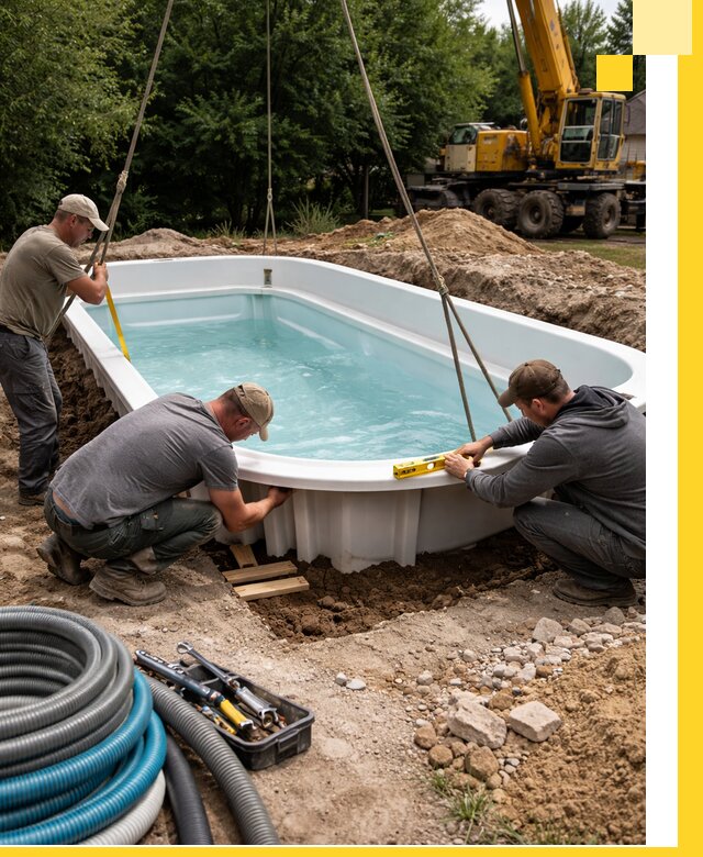 Установка и монтаж композитных бассейнов под ключ в Магадане