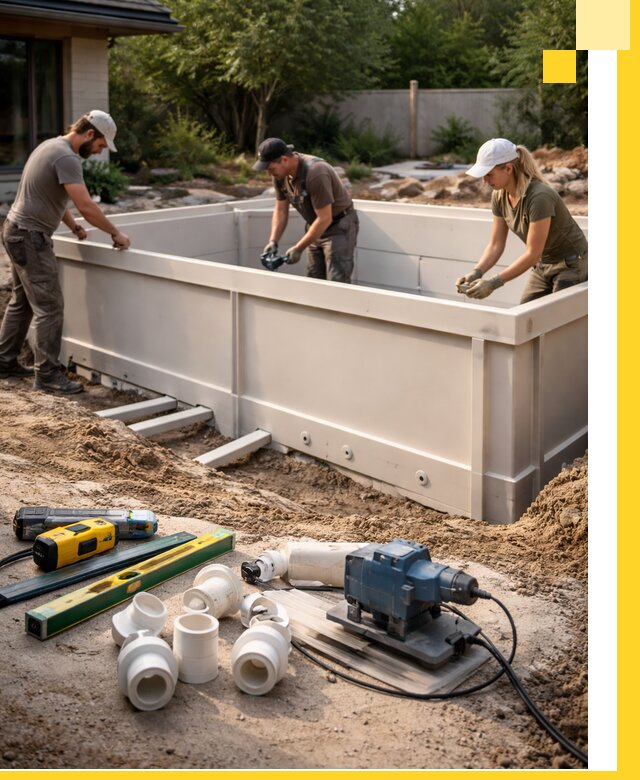 Установка полипропиленовых бассейнов под ключ в Магадане