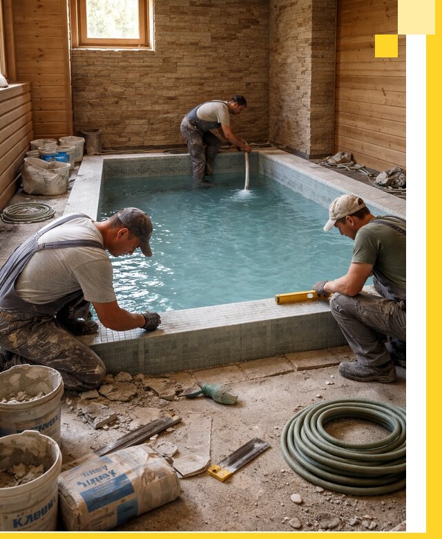 Проектирование и строительство бассейнов для бани в Магадане