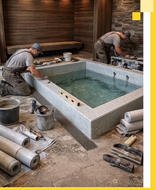 Установка и строительство бассейнов для сауны в Магадане