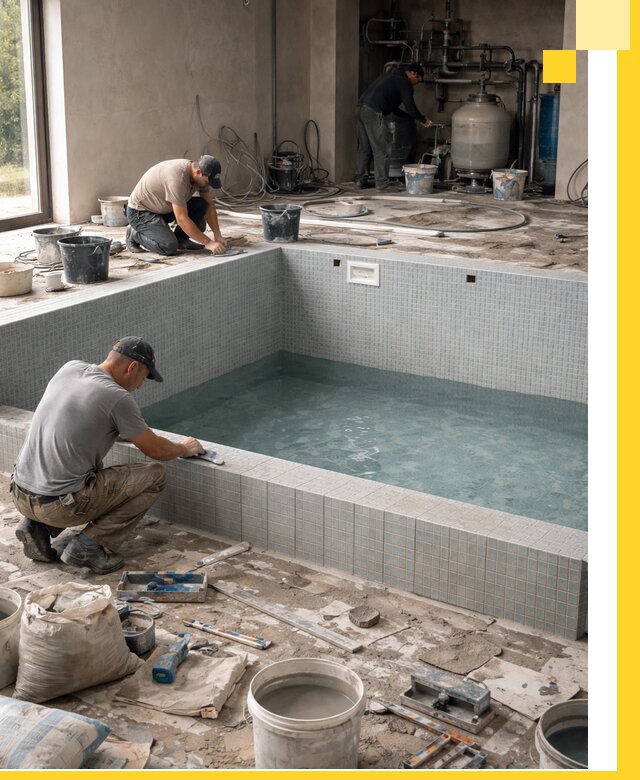 Строительство и монтаж бассейнов в помещении в Магадане