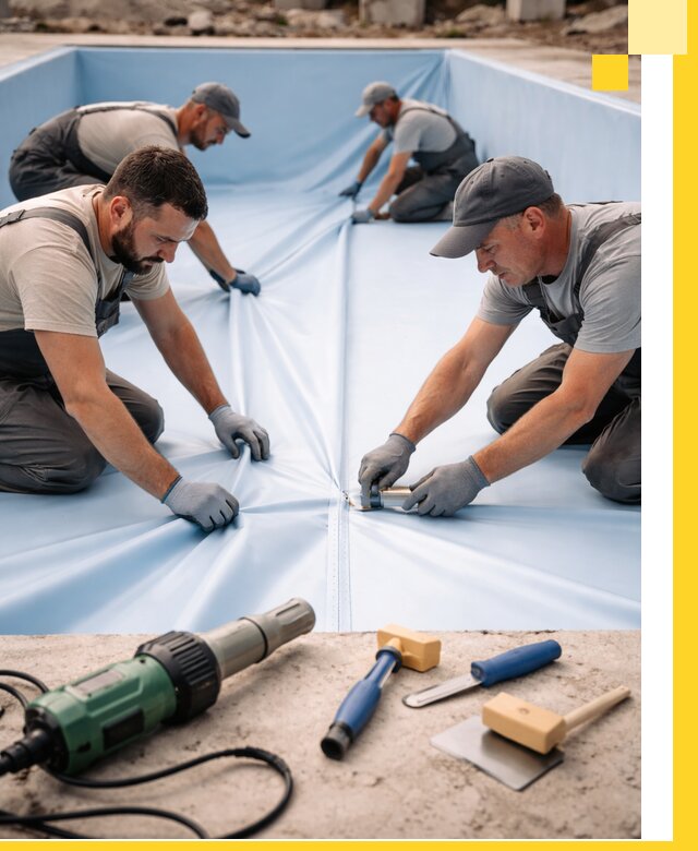 ПВХ пленка для бассейнов с монтажом и гарантией в Магадане