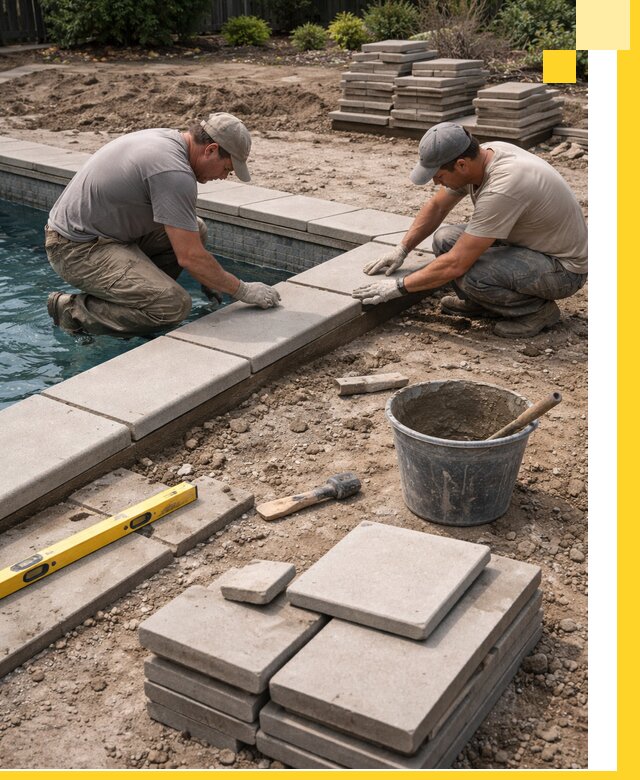 Установка и изготовление копингового камня для бассейнов в Магадане