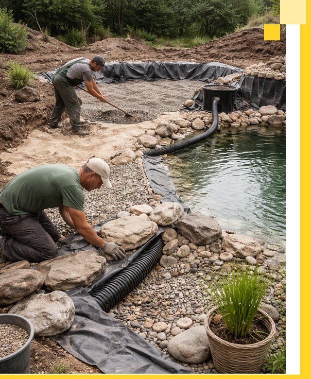 Строительство природных бассейнов и озер в Магадане под ключ