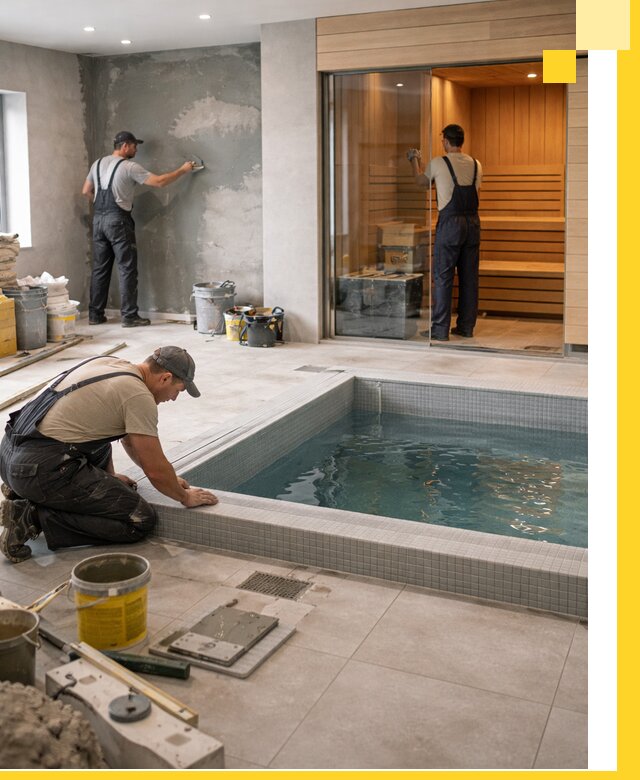 Проектирование и строительство сауны с бассейном в Магадане