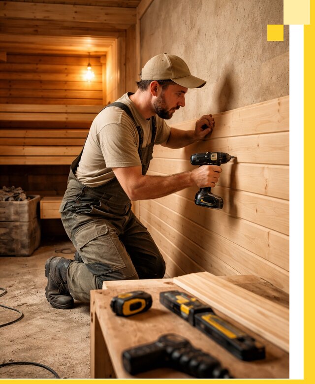 Профессиональная внутренняя отделка бани в Магадане под ключ