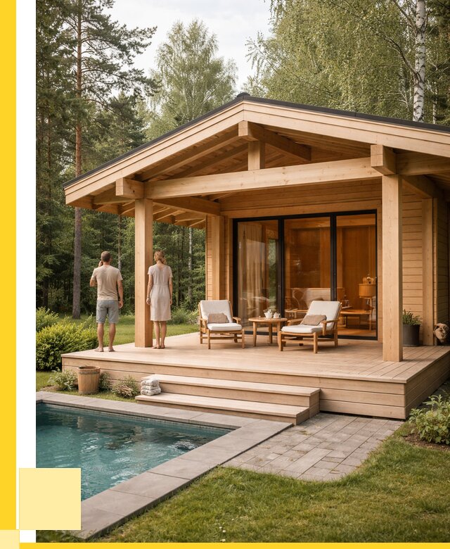 Бани с террасой под ключ в Магадане от 613380 р. | ЭриданМгд