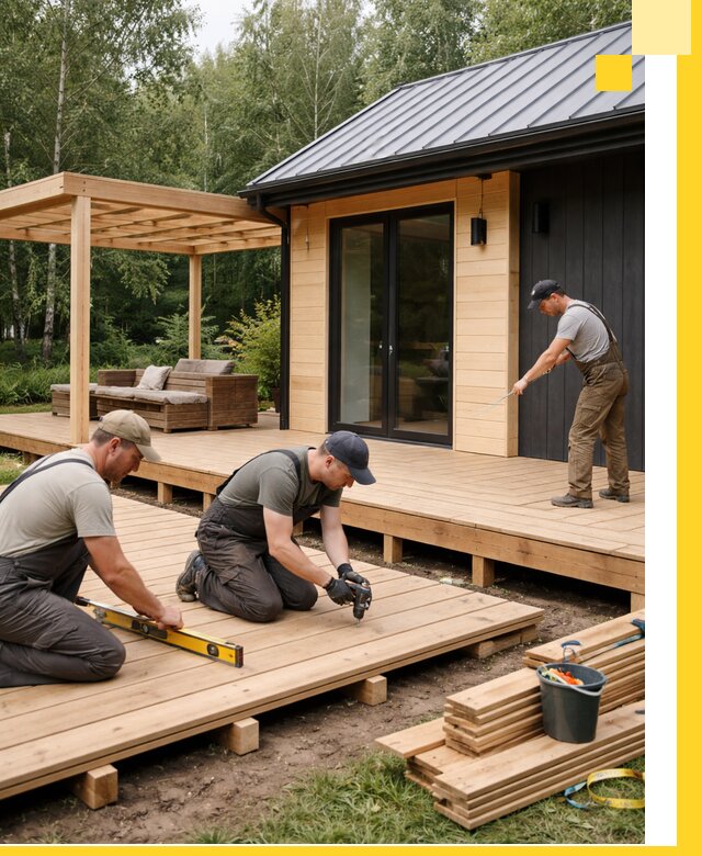 Строительство бань с террасой и бассейном под ключ в Магадане