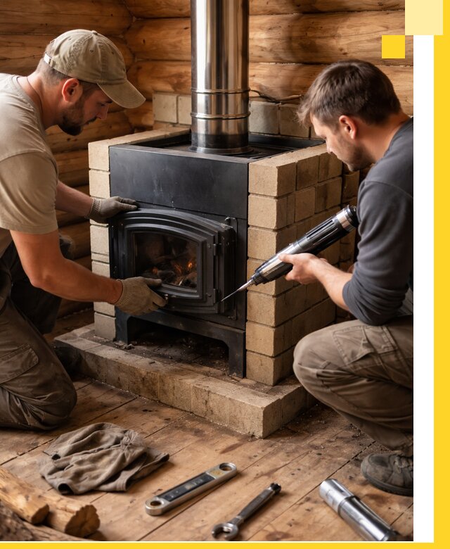 Монтаж и установка печи в бане под ключ с гарантией в Магадане