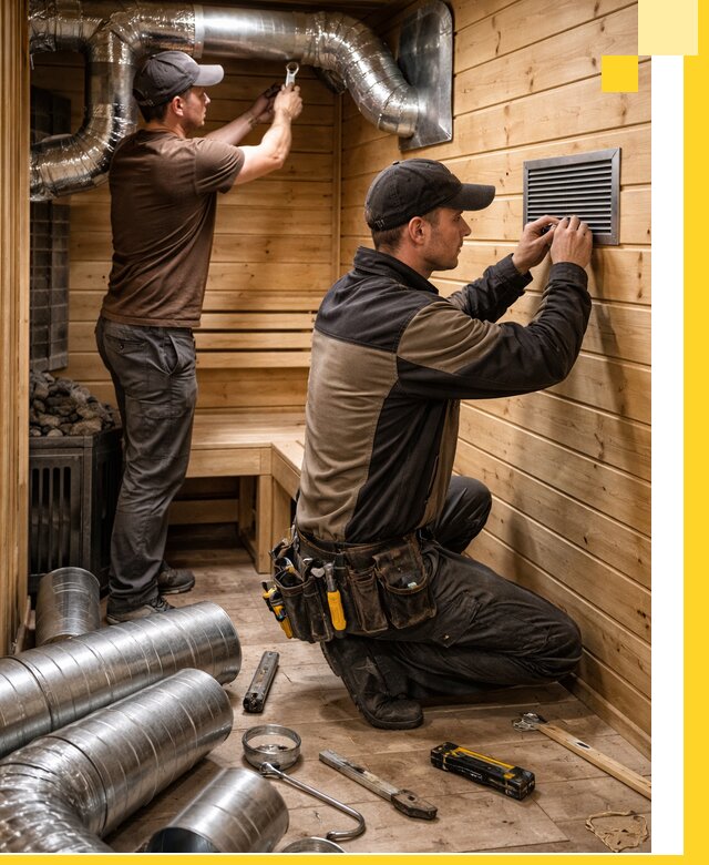 Проектирование и монтаж вентиляции бани в Магадане под ключ